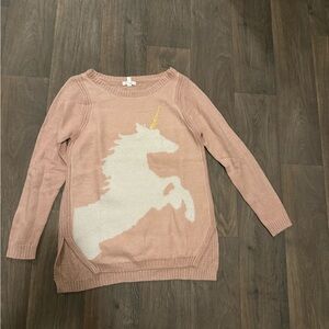 LC Lauren Conrad Pink Unicorn Sweater